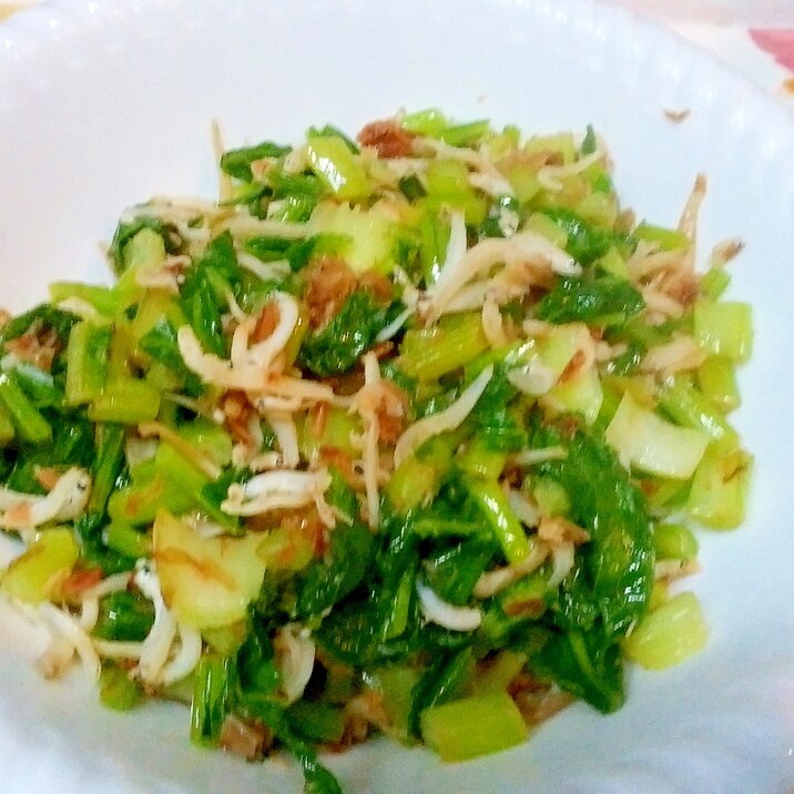 ご飯のおとも かぶの葉としらすのシャキシャキ炒め レシピ 作り方 By Ponta634 楽天レシピ